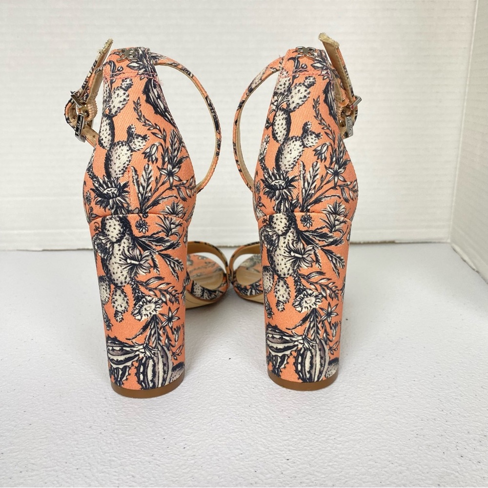 Sam Edelman Yaro Sandals Women’s 6.5M Peach Block Heel Ankle Strap Open Toe - Picture 2 of 11